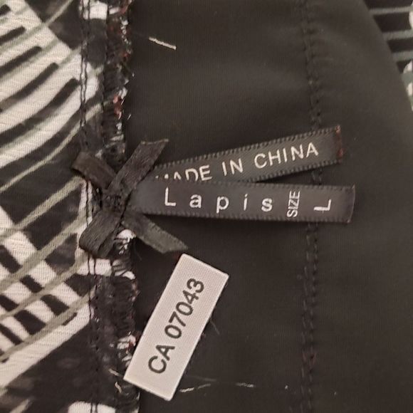 2/$60😆LAPIS Black & White Blouse Top NWOT Size L - Picture 10 of 13